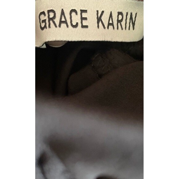 Grace Karin Pants Women's Size M Black Ruffled Paperbag Tie Waist Belted - Picture 7 of 8